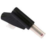 Radiall Black Male Banana Plug, 4 mm Connector, 30A, 750V ac, Nickel, Tin Plating