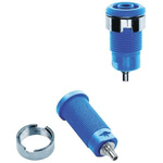 Staubli Blue Female Banana Socket, 4 mm Connector, Solder Termination, 24A, 1000V, Nickel Plating