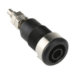 Staubli Black Female Banana Socket, 4 mm Connector, Solder Termination, 32A, 1000V, Nickel Plating