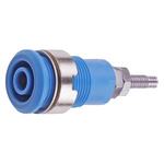 Staubli Blue Female Banana Socket, 4 mm Connector, Solder Termination, 32A, 1000V, Nickel Plating