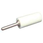 Sato Parts White Male Test Plug, 2mm Connector, Solder Termination, 5A, 30V, Gold Plating