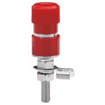 Sato Parts Red Female Banana Socket, 4 mm Connector, Solder Termination, 10A, 125V