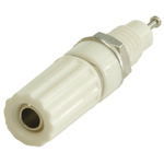 Sato Parts White Female Binding Post, 4 mm Connector, Solder Termination, 10A, 125V