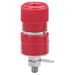 Sato Parts Red Female Banana Socket, 4 mm Connector, Solder Termination, 10A, 125V