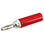 Mueller Electric Red Male Banana Plug, 4 mm Connector, 15A, Nickel Plating