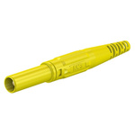 Staubli Yellow Male Banana Plug, 4 mm Connector, Screw Termination, 32A, 1000V, Nickel Plating