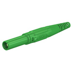 Staubli Green Male Banana Plug, 4 mm Connector, Screw Termination, 32A, 1000V, Nickel Plating