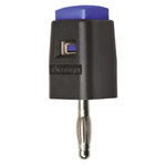 Schutzinger Blue Male Banana Plug, 4 mm Connector, 16A, 30 V ac, 60V dc, Nickel Plating