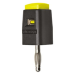 Schutzinger Yellow Male Banana Plug, 4 mm Connector, 16A, 30 V ac, 60V dc, Nickel Plating
