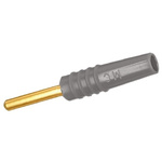 Staubli Grey Male Test Plug, 2mm Connector, Solder Termination, 10A, 30 V, 60V dc, Gold Plating