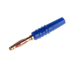 Staubli Blue Male Banana Plug, 2mm Connector, Solder Termination, 10A, 30 V, 60V dc, Gold Plating