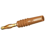 Staubli Brown Male Banana Plug, 2mm Connector, Solder Termination, 10A, 30 V, 60V dc, Gold Plating