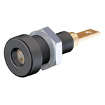 Staubli Black Female Banana Socket, 2mm Connector, Tab Termination, 10A, 30 V, 60V dc