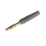 Staubli Grey Male Banana Plug, 2mm Connector, Solder Termination, 10A, 30 V, 60V dc, Gold Plating
