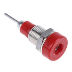 Staubli Red Female Banana Socket, 2mm Connector, Tab Termination, 10A, 30 V, 60V dc