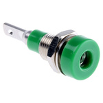 Staubli Green Female Banana Socket, 2mm Connector, Tab Termination, 10A, 30 V, 60V dc