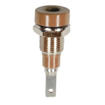 Staubli Brown Female Banana Socket, 2mm Connector, Tab Termination, 10A, 30 V, 60V dc, Silver Plating