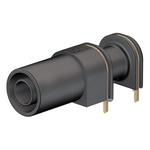 Staubli Black Female Banana Socket, 4 mm Connector, Solder Termination, 24A, 1000V, Gold Plating