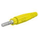 Staubli Yellow Male Test Plug, 6 mm Connector, Crimp Termination, 80A, 600V, Silver Plating