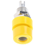 Hirschmann Test & Measurement Yellow Female Banana Socket, 4 mm Connector, Solder Termination, 32A, 30 V ac, 60V dc,