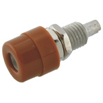 Hirschmann Test & Measurement Brown Female Banana Socket, 4 mm Connector, Solder Termination, 32A, 30 V ac, 60V dc, Tin