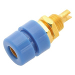 Hirschmann Test & Measurement Blue Female Banana Socket, 4 mm Connector, Solder Termination, 32A, 30 V ac, 60V dc, Gold