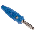 Hirschmann Test & Measurement Blue Male Banana Plug, 4 mm Connector, Solder Termination, 30A, 30 V ac, 60V dc, Nickel