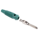 Hirschmann Test & Measurement Green Male Banana Plug, 4 mm Connector, Solder Termination, 30A, 30 V ac, 60V dc, Nickel