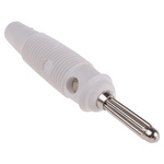 Hirschmann Test & Measurement White Male Banana Plug, 4 mm Connector, Solder Termination, 30A, 30 V ac, 60V dc, Nickel