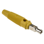 Hirschmann Test & Measurement Yellow Male Banana Plug, 4 mm Connector, Solder Termination, 30A, 30 V ac, 60V dc, Nickel