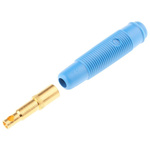 Hirschmann Test & Measurement Blue Female Banana Socket, 4 mm Connector, Solder Termination, 16A, 30 V ac, 60V dc, Gold