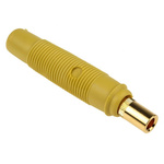 Hirschmann Test & Measurement Yellow Female Banana Socket, 4 mm Connector, Solder Termination, 16A, 30 V ac, 60V dc,