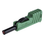Hirschmann Test & Measurement Green Male Banana Plug, 4 mm Connector, Screw Termination, 30A, 30 V ac, 60V dc, Nickel