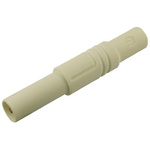 Hirschmann Test & Measurement White Male Banana Plug, 4 mm Connector, Screw Termination, 24A, 1000V ac/dc, Nickel