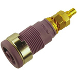 Hirschmann Test & Measurement Violet Female Banana Socket, 4 mm Connector, Solder Termination, 32A, 1000V ac/dc, Gold