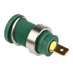 Hirschmann Test & Measurement Green Female Banana Socket, 4 mm Connector, Tab Termination, 25A, 1000V ac/dc, Gold