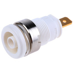 Hirschmann Test & Measurement White Female Banana Socket, 4 mm Connector, Tab Termination, 25A, 1000V ac/dc, Gold