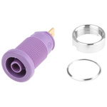 Hirschmann Test & Measurement Violet Female Banana Socket, 4 mm Connector, Tab Termination, 25A, 1000V ac/dc, Gold