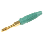 Hirschmann Test & Measurement Green Male Banana Plug, 4 mm Connector, Solder Termination, 32A, Gold Plating