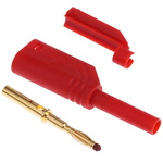 Hirschmann Test & Measurement Red Male Banana Plug, 2mm Connector, Solder Termination, 10A, 1000V ac/dc, Gold Plating