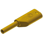 Hirschmann Test & Measurement Yellow Male Banana Plug, 2mm Connector, Solder Termination, 10A, 1000V ac/dc, Gold Plating