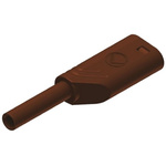 Hirschmann Test & Measurement Brown Male Banana Plug, 2mm Connector, Solder Termination, 10A, 1000V ac/dc, Gold Plating