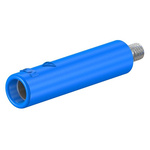 Staubli Blue Female Banana Socket, 4 mm Connector, Screw Termination, 32A, 600V, Nickel Plating