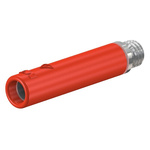 Staubli Red Female Banana Socket, 4 mm Connector, Screw Termination, 32A, 30 V, 60V dc, Nickel Plating