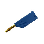 Hirschmann Test & Measurement Blue Male Banana Plug, 4 mm Connector, Screw Termination, 24A, 30 V ac, 60V dc, Gold