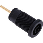 Hirschmann Test & Measurement Black Female Banana Socket, 4 mm Connector, Solder Termination, 24A, 1000V ac/dc, Gold