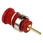 Hirschmann Test & Measurement Red Female Banana Socket, 4 mm Connector, Solder Termination, 24A, 1000V ac/dc, Gold