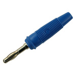 Hirschmann Test & Measurement Blue Male Banana Plug, 4 mm Connector, Solder Termination, 32A, 30 V ac, 60V dc, Nickel