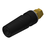 Hirschmann Test & Measurement Black Female Banana Socket, 4 mm Connector, M4 Thread Termination, 32A, 1000V ac/dc, Gold