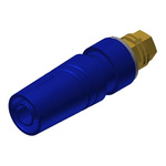 Hirschmann Test & Measurement Blue Female Banana Socket, 4 mm Connector, M4 Thread Termination, 32A, 1000V ac/dc, Gold